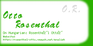 otto rosenthal business card